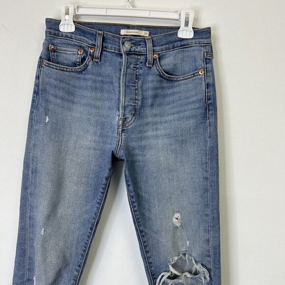 Levis Wedgie Skinny Jeans Womens Size 28 Button Fly High Rise Crop Ankle - Picture 4 of 13